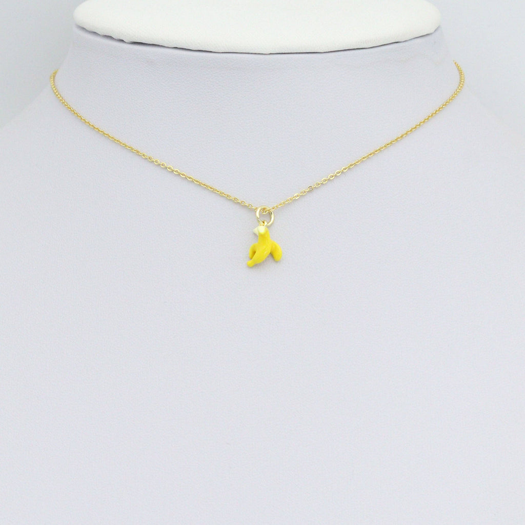 Enamel Banana Gold Charm Pendant,Sku#LX846