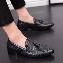 Load image into Gallery viewer, Men's Pointed-Toe Tassel Dress Shoes | Lace-Up Synthetic Leather Oxfords