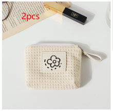 Load image into Gallery viewer, Waffle Texture Wristlet Bag – Minimalist Cotton Wristlet Pouch | Sarah Express