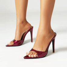 Load image into Gallery viewer, Women's Open-Toe Stiletto High Heels | Pointed Toe Buckle Strap Dress Heels
