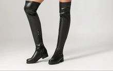 Load image into Gallery viewer, Women's Stretchy Over-the-Knee Boots | Low Heel Side Zipper
