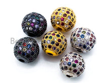 Load image into Gallery viewer, CZ Micro Pave Multi Color Ball Spacer Beads, Rainbow Colored Shamballa Ball Beads,sku#G293