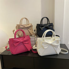 Load image into Gallery viewer, Retro Bow Square Crossbody Handbag - PU Leather Small Shoulder Bag for Women