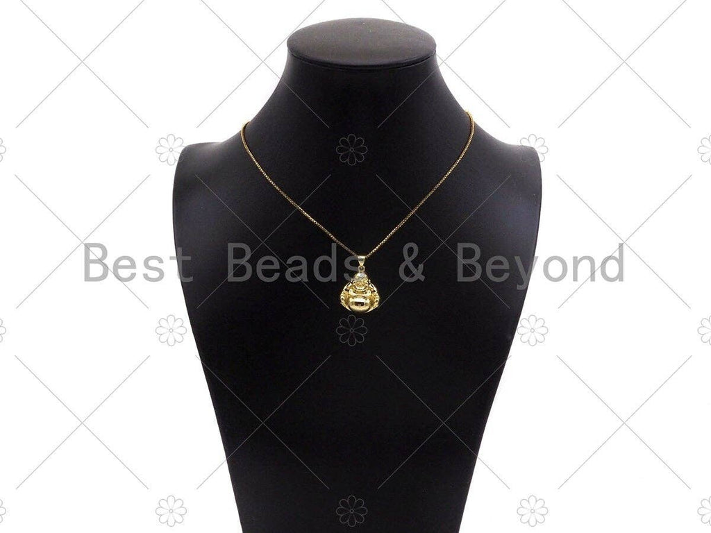 18K Dainty Gold Buddha Shape Pendant/Charm,Gold Religion Charm, Necklace Bracelet Charm Pendant,19x22mm,Sku#LK298