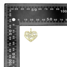 Load image into Gallery viewer, Gold Clear CZ Geometric Diamond Heart Shape Charm Pendant, Sku#LK983