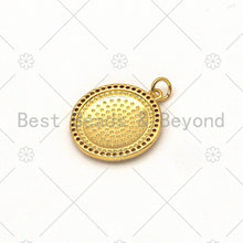Load image into Gallery viewer, Colorful Enamel Five Point Star On Round Coin Pendant,18K Gold Filled CZ Micro Pave Medallion Charm,Enamel Star Jewelry,20x23mm,Sku#LK395