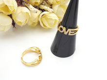 Load image into Gallery viewer, CZ Pave Love Word Ring, LD37
