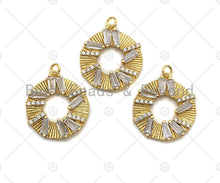 Load image into Gallery viewer, Gold Donghnut Charm/Pendant, Dainty Circular Ring Charms, Gold Charm, Gold Pendant, Necklace Charms, 23x26mm, Sku#LK100
