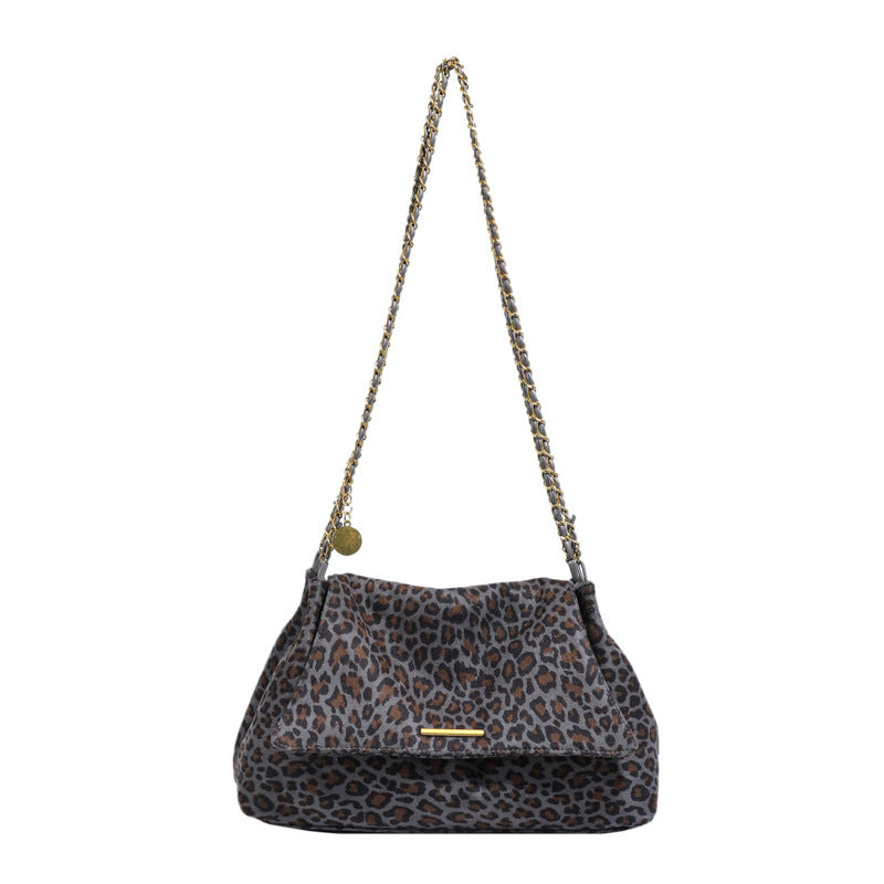 Leopard Print Shoulder Bag for Women | PU Leather Double Strap Handbag