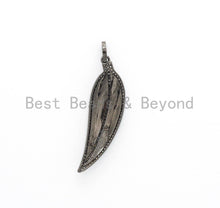 Load image into Gallery viewer, NEW Enamel Colorful Leaf Pendant,CZ Micro Pave Oil Drop Leaf pendant,Enamel pendant,Enamel Jewelry,14x48mm,sku#F619
