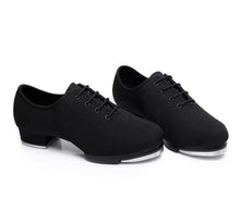 Load image into Gallery viewer, Unisex Tap Dance Shoes - Oxford Fabric with Soft Rubber Soles for Adults &amp; Kids