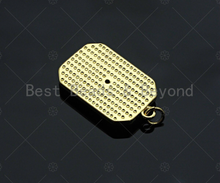 Load image into Gallery viewer, CZ Enamel White Black Turquoise Star on Rectangle Shape Pendant, Enamel Dog Tag pendant, Enamel Jewelry, 16x25mm,sku#LK139
