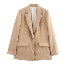 Load image into Gallery viewer, The Casual Long-sleeve Blazer Is Made From A Silk-like Satin Fabric