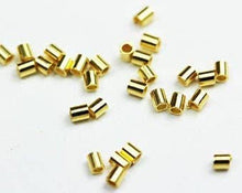 Load image into Gallery viewer, 100pc Crimp Tubes, Gold, Silver Gunmetal Plated Crimp Tube, 2.1x2.4mm Crimp Tube, End cap, sku#CT1