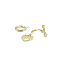 Load image into Gallery viewer, Gold Heart Toggle Clasp Set with Diamond end bar, Sku#LD510
