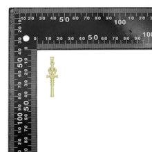 Load image into Gallery viewer, Clear CZ Gold Magic Stick Cross Key Charm Pendant, Sku#LK1164