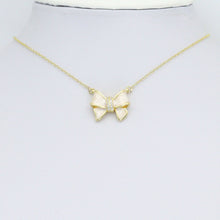 Load image into Gallery viewer, White Enamel Bow Charm Pendant, Sku#LK1206