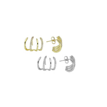 Load image into Gallery viewer, Gold Silver Claw Earrings, Sku#A243