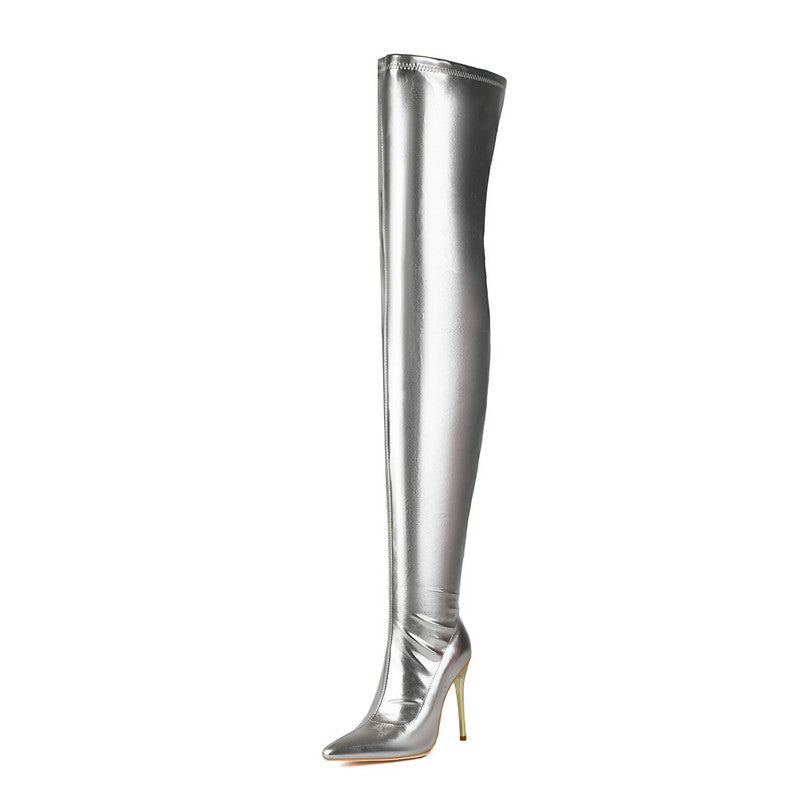 Women's Stiletto Dance Boots – Pointed Toe Ultra High Heel Side Zipper Riding Boots