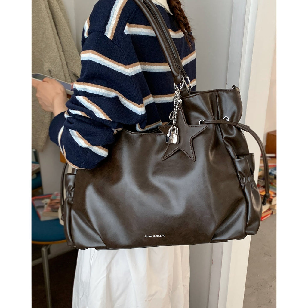 Vintage Biker Underarm Bag for Women - High Capacity PU Leather Crossbody