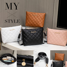Load image into Gallery viewer, Women's Quilted Chain Crossbody Bag | Embroidered Chain Strap Shoulder Purse