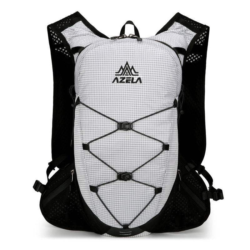 Outdoor Hiking Backpack with Trekking Pole Bag – Nylon, Air-Cushion Straps | Black & White