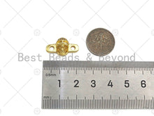 Load image into Gallery viewer, CZ Micro Pave Skull Connector,18K Dainty Gold Cubic Zirconia Charm, Necklace Bracelet Charm Pendant,11x20mm, Sku#LK258