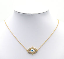 Load image into Gallery viewer, Gold CZ Enamel Evil Eye Connector, Sku#LD329