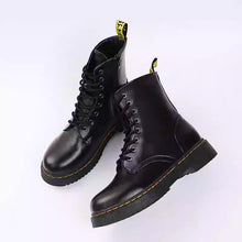 Load image into Gallery viewer, Women's Martin Ankle Boots – Round Toe Flat Short Boots | PU Leather Mesh Lining