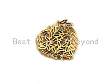 Load image into Gallery viewer, Colorful Baguette CZ Micro Pave Cluster Heart Shape Pendant, Cz Pave Bracelet Necklace Pendant in Gold Finish,21x19mm, sku#F908