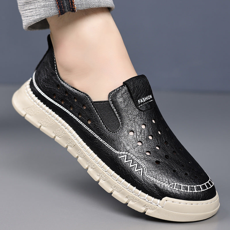 Men's Breathable Hollowed-Out Slip-On Casual Shoes | Summer Comfort Footwear