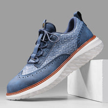 Load image into Gallery viewer, Men's Breathable Woven-Texture Sneakers – Lace-Up Low-Cut Casual Athletic Shoes