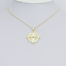 Load image into Gallery viewer, White Pearl Gold Butterfly insect On Round Coin Charm Pendant,Sku#LX876