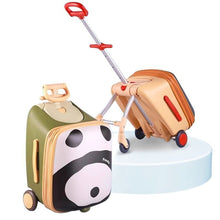 Load image into Gallery viewer, 2-in-1 Kids Ride-On Travel Suitcase &amp; Stroller | Anime Canvas Carry-On with Brake Wheels | Expandable 45L