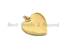 Load image into Gallery viewer, Pave CZ Enamel Heart With Evil Eye Pendant, Enamel Pendant,Enamel Heart Pendant, Oil Drop jewelry Findings,19x20mm,sku#F933