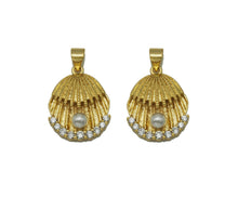 Load image into Gallery viewer, CZ Pearl on Shell Charm, Sku#LK642