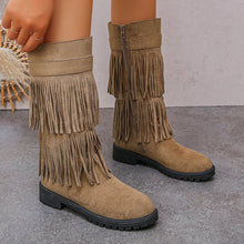 Load image into Gallery viewer, Women's High-Shaft Tassel Boots | Casual PU Leather Side Zipper Boots