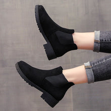 Load image into Gallery viewer, Women's Red Dr. Martens-Style Chunky Heel Ankle Boots – Round Toe, Lace-Up, Sizes 35–41