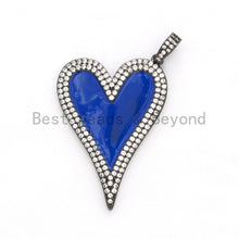 Load image into Gallery viewer, Pave CZ Enamel Heart Pendant, sku#F566