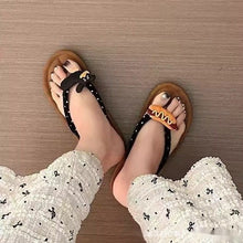 Load image into Gallery viewer, Women's Herringbone Non-Slip Beach Flip-Flops - Soft Sole Summer Slippers