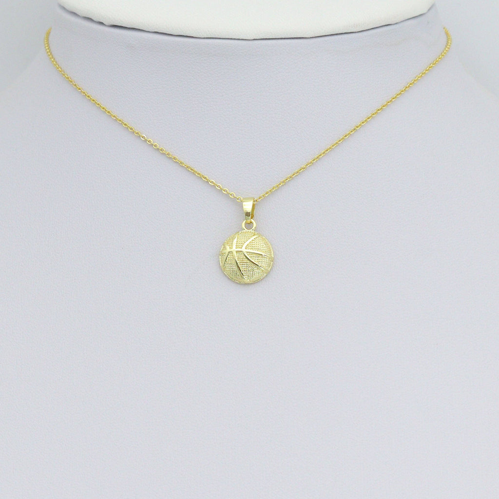 Gold Basketball Charm Pendant,Sku#LX852