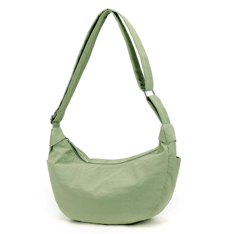 High-Capacity Nylon Shoulder Bag – Urban Minimalist Dumpling Bag for Women