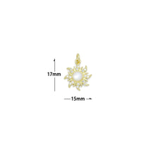 Load image into Gallery viewer, Clear CZ Gold Moonstone Sunflower Charm Pendant, Sku#LK1165
