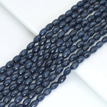 Load image into Gallery viewer, 6x9mm Sapphire Jade Faceted Rice Beads, Sku#U2033