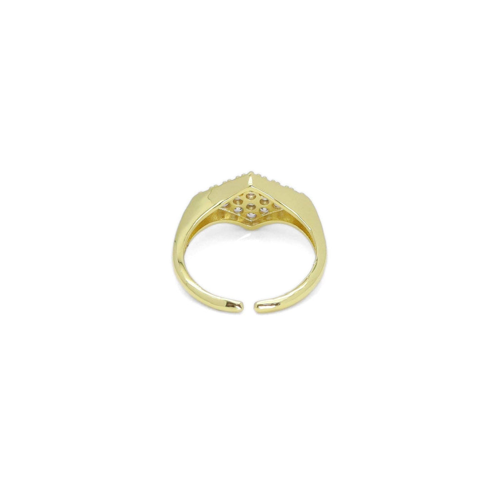 Clear CZ Rhombus diamond shape Adjustable Ring, Sku#A157