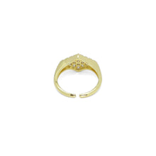 Load image into Gallery viewer, Clear CZ Rhombus diamond shape Adjustable Ring, Sku#A157