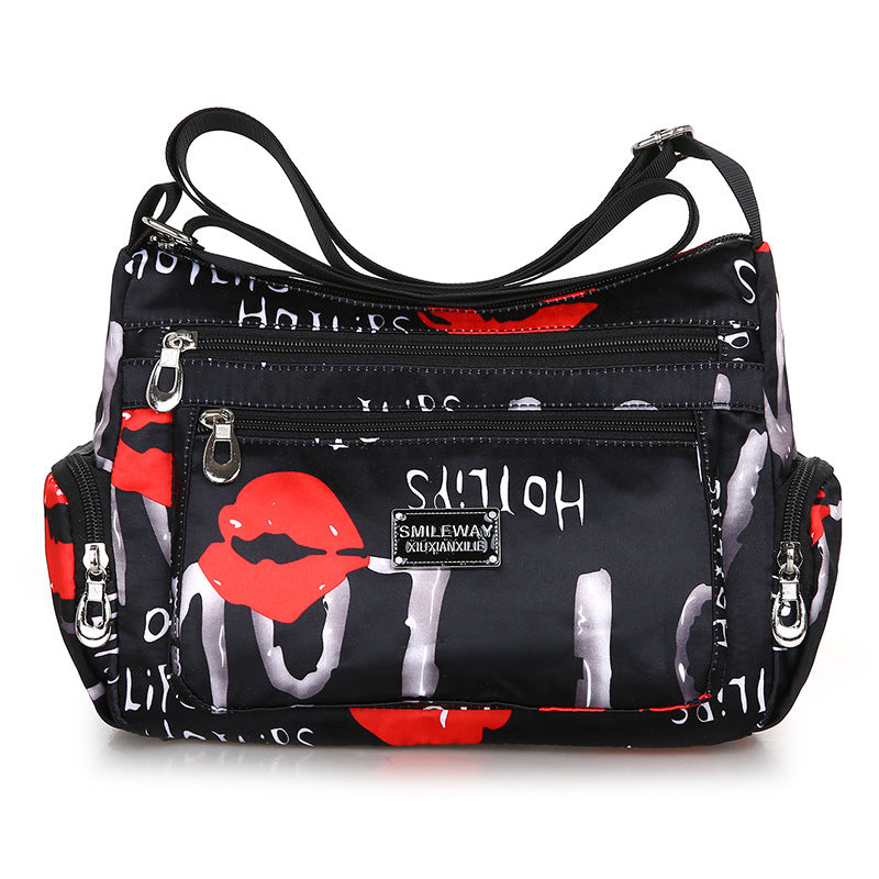 Women's Printed Canvas Shoulder Bag – Floral & Landscape Pattern Crossbody Handbag