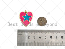 Load image into Gallery viewer, Enamel Colorful Star On Heart Shape Pendant, Enamel Jewelry,Sku#L486