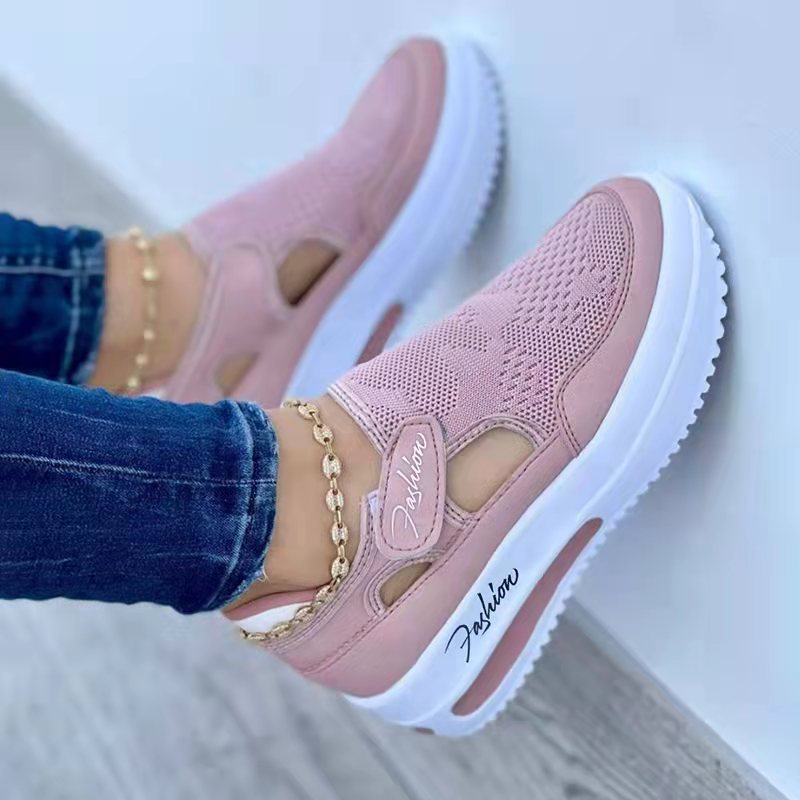 Women's Breathable Mesh Sneakers | Velcro Comfort Walking Shoes | Memory Foam Insole