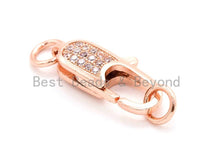 Load image into Gallery viewer, CZ Micro Pave Small Lobster Claw Clasp, Cubic Zirconia Clasp,sku#H44